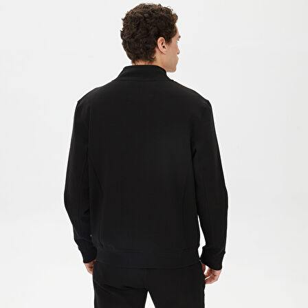 Nautica Erkek Siyah Standart Fit Dik Yakalı Sweatshirt