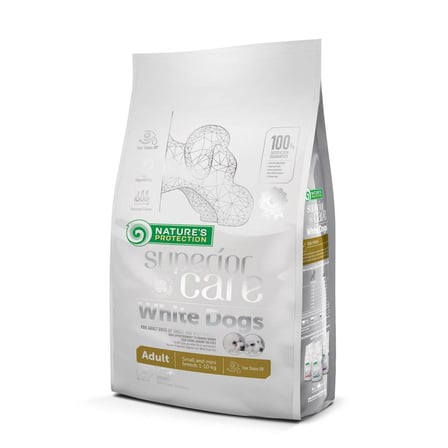 Nature's Protection Superior Care Beyaz Tüylü Köpekler için Kuzulu Küçük Irk Köpek Maması 1,5 Kg