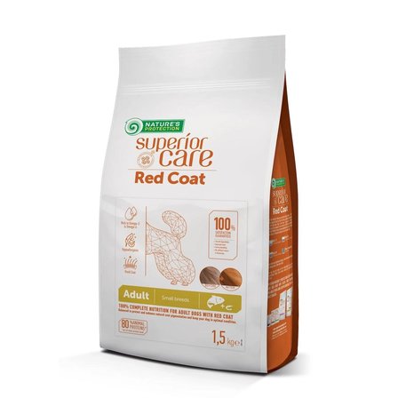 Nature's Protection Superior Care Kızıl/Kahverengi Tüylü Köpekler için Somonlu Tahılsız Küçük Irk Köpek Maması 1,5 Kg