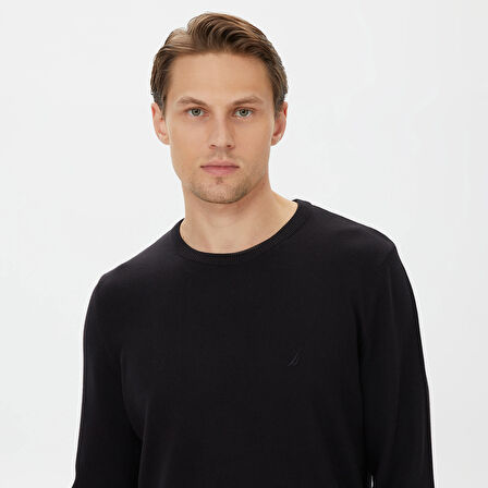 Nautica Erkek Siyah Standart Fit Kazak