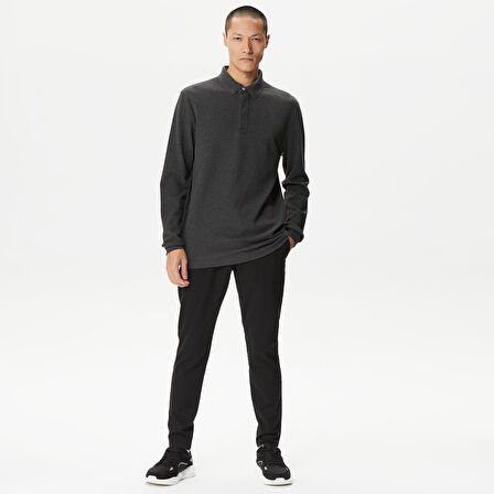 Nautica Erkek Gri Slim Fit Uzun Kollu Polo Yaka T-Shirt