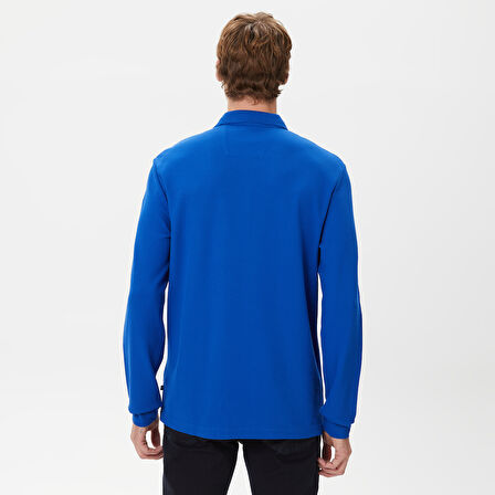 Nautica Erkek Mavi Classic Fit Uzun Kollu Polo Yaka T-Shirt