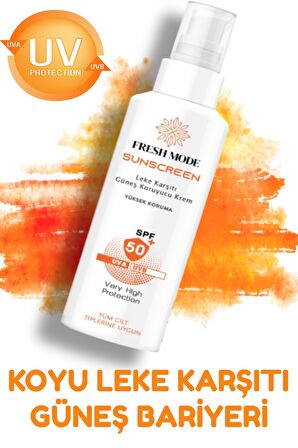 Fresh Mode Leke Karşıtı Spf 50+ Tüm Ciltler İçin Yüksek Korumalı Nemlendirici Güneş Kremi