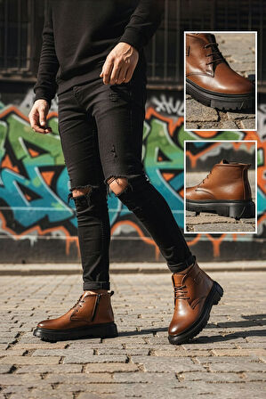 Big King Hakiki Deri Erkek Yarım Bot