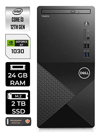 DELL VOSTRO i3 12100 24GB RAM 2TB SSD GT1030/4GB W11PRO N3563VDT3910EMEA MASAÜSTÜ PC & PER4 BELLEK
