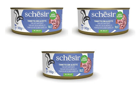 Schesir Ton ve Ringa Balıklı Tam ve Dengeli Kedi Konserve Jöleli 140 Gr. X 3 Adet