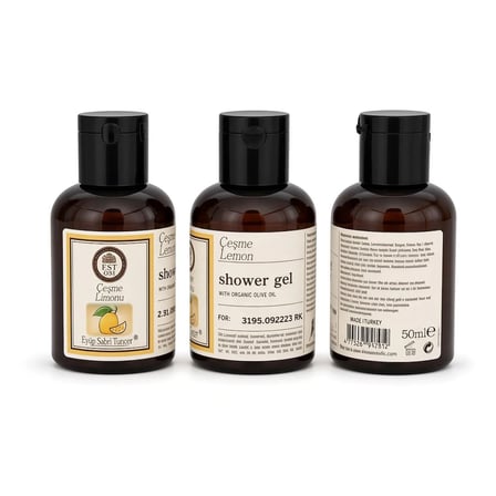 Seyahat boy Eyüp Sabri Tuncer Doğal Zeytinyağlı Duş Jeli Çeşme Limonu 3 x 50 ml Pet Şişe