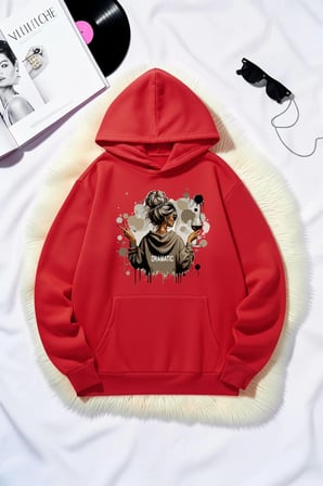 Unisex Dramatic Baskılı Oversize Hoodie Kapüşonlu Sweatshirt