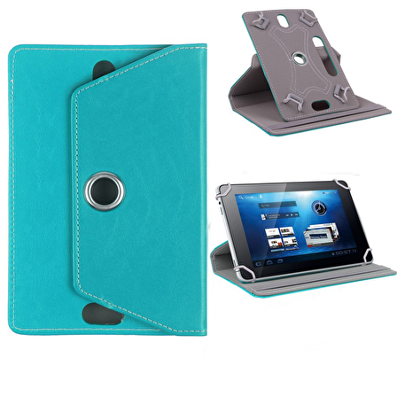 Alcatel 1T7 Wifi 7 inç Uyumlu 360° Dönebilen Standlı Kapaklı Universal Tablet Kılıfı