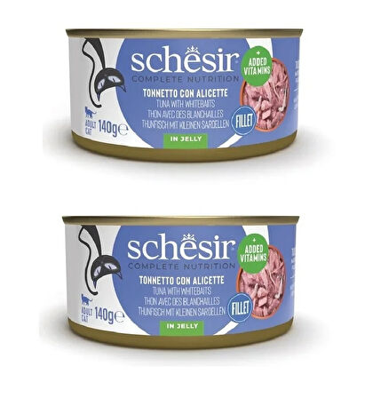 Schesir Ton ve Ringa Balıklı Tam ve Dengeli Kedi Konserve Jöleli 140 Gr. X 2 Adet