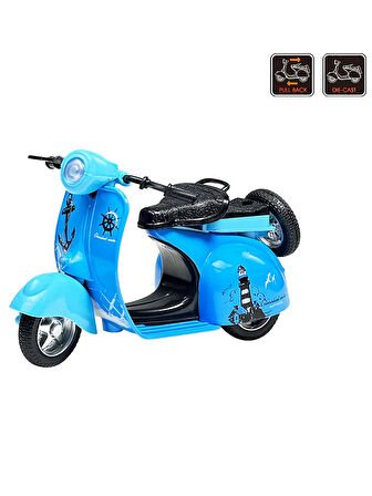 Vardem Çek Bırak1:14 Die-Cast Clasic Motosiklet Mavi