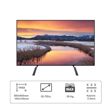 TechTic  TV Stand Masaüstü Stand 32-75İnç Sabit TV Yükseltme LCD Taban Braketi Mönitör Plazma
