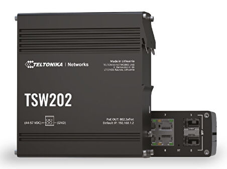 Yönetilebilir Endüstriyel PoE+ Switch&lt;br&gt;8x 10/100/1000BaseT PoE+ port (30W)&lt;br&gt;2x 1 Gbps SFP yuvası&lt;br&gt;Giriş Voltaj Aralığı: 7-57 VDC (PoE için 44-57 VDC)&lt;br&gt;PoE Bütçesi: 240 W&lt;br&gt;DC Güç Kaynağı ayrıca alınmalıdır