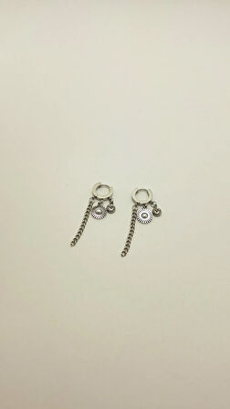 Işıltı Güneşi Çelik Küpe Silver Sallantılı
