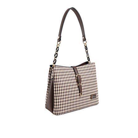 Silver Polo  Kadın Omuz Çantası 974-47811 SILVER POLO Kadın ÇANTASI M191 KAHVE SARI-MAT KAHVE