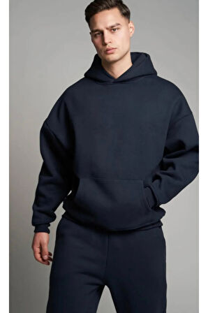 Erkek Lacivert Rengi Oversize Sweatshirt