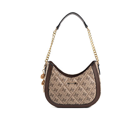 Silver Polo  Kadın Omuz Çantası 1168-47815 SILVER POLO BAYAN ÇANTASI M178 KOYU BEJ-MAT KAHVE