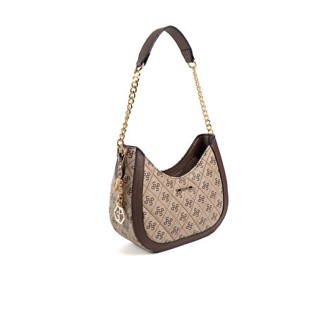 Silver Polo  Kadın Omuz Çantası 1168-47815 SILVER POLO BAYAN ÇANTASI M178 KOYU BEJ-MAT KAHVE