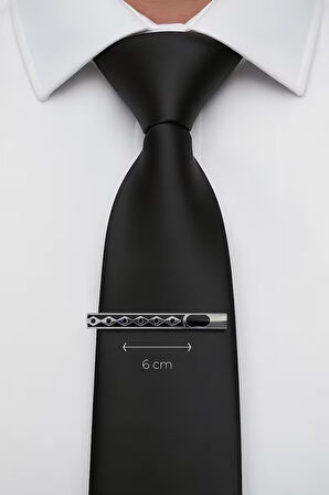 Kuşgözü Desen Siyah Kravat İğnesi