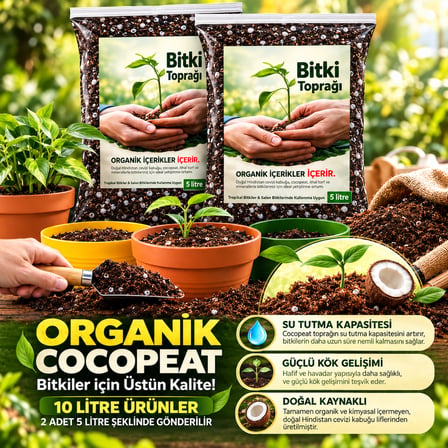 10 Litre Kullanıma Hazır Bitki Toprağı - Salon Bitkileri Ve Tropikal Bitkiler Için Premium Kaliteli