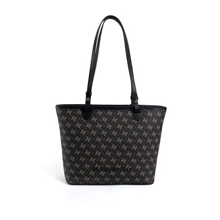 Silver Polo  Kadın Omuz Çantası 1204-47832 SILVER POLO BAYAN ÇANTASI M178 FÜME-MAT SİYAH