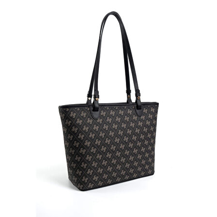 Silver Polo  Kadın Omuz Çantası 1204-47832 SILVER POLO BAYAN ÇANTASI M178 FÜME-MAT SİYAH