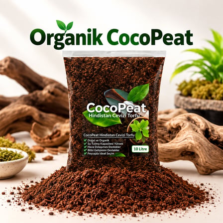 Organik Cocopeat Hindistan Cevizi Torfu Suluk, Salyangoz, Surungen Ve Amfibi İ̇Cin Yatak Malzemesi 10 Litre