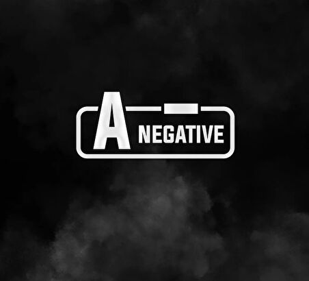 A - Negatif Kan Grubu Araba Motorsiklet Etiket Sticker 14CM Beyaz Renk