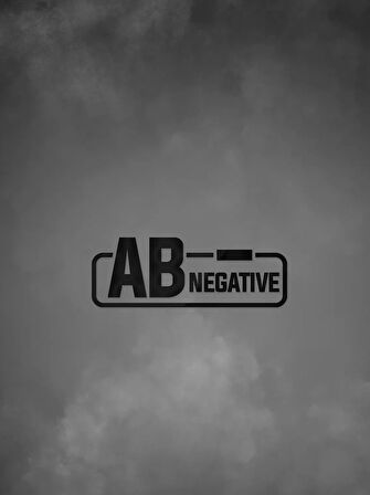 AB - Negatif Kan Grubu Araba Motorsiklet Etiket Sticker 14CM Siyah Renk