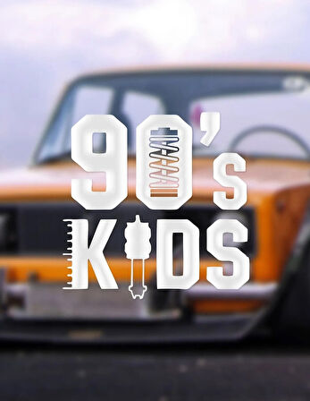 90's Kids 90 ların Çocukarı Araba Sticker Yapıştırması 19cm