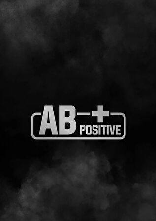 AB + Pozitif Kan Grubu Araba Motorsiklet Etiket Sticker 14CM Beyaz Renk