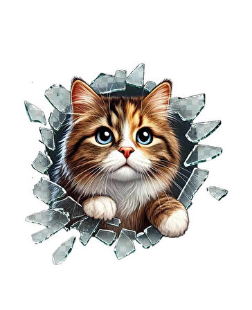 Kedi Araba Sticker 17Cm Arka Cam için Uygun