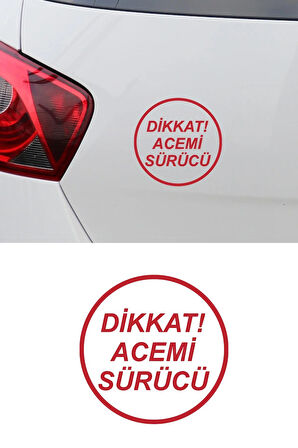 Dikkat Acemi Sürücü 14 Cm 2 Adet kırmızı Renk