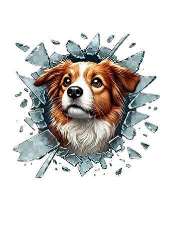Köpek Arka Cam 18 Cm Etiker Sitcker Renkli