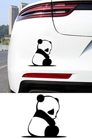 Üzgün Panda Araba Etiket Sticker 19Cm