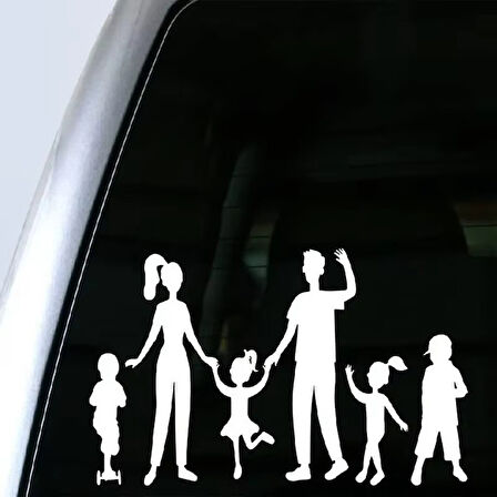 Aile Sticker 22 Cm Beyaz Renk Arka Cam