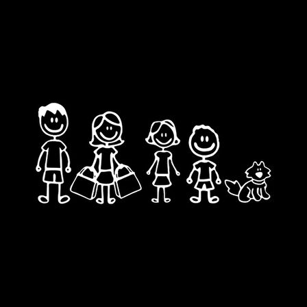Aile Sticker Baba Anne Kız Erkek Çocuk Sticker Yapıştırma