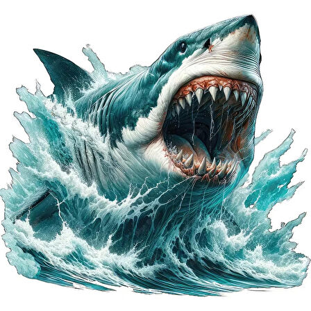 Dev Köpek Balığı Megaladon Resmi Araba Sticker Yapıştırması 19 Cm MDX1