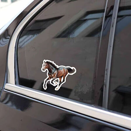 kelebek Cam için Koşan At Sticker Yapıştırması 2 Adet 14 Cm