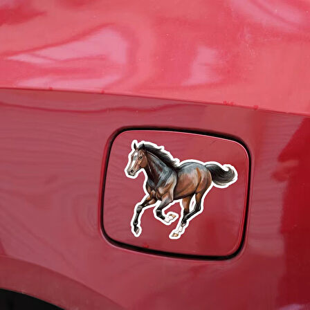 Koşan At Sticker Yapıştırması 2 Adet 13 Cm Ön Depo Kapağı İçin