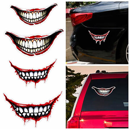 Tehlikeli Dişler Sticker Yapıştırması 19 CM