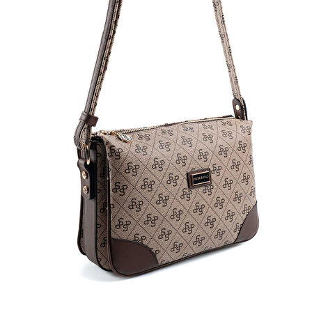 Silver Polo  Kadın Çapraz Çanta 784-47854 SILVER POLO  M178 KOYU BEJ-MAT KAHVE