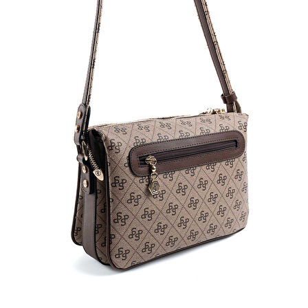 Silver Polo  Kadın Çapraz Çanta 784-47854 SILVER POLO  M178 KOYU BEJ-MAT KAHVE