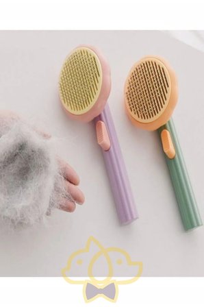 Bal Kabağı Tasarımlı Tuşlu Basmalı Tarak Bakım Fırçası – Kedi & Köpek Tüy Toplama Tarağı