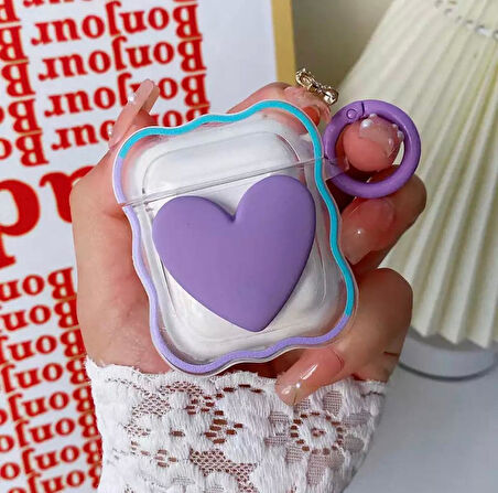 Airpods 2.nesil Uyumlu Silikon Sevimli Kalpli Kılıf