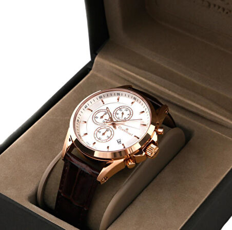 Cortebert Safir Cam Kahve Kadran Erkek Kol Saati