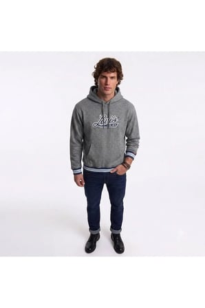 pamuk kapüşonlu gri Varsity Hoodie logoGri / L