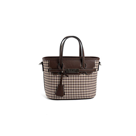 Silver Polo  Kadın Omuz Çantası 1185-47860 SILVER POLO BAYAN ÇANTASI M191 KAHVE SARI-MAT KAHVE