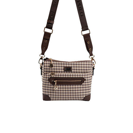 Silver Polo  Kadın Çapraz Çanta 1110-47863 SILVER POLO ÇAPRAZ BAYAN ÇANTASI M191 KAHVE SARI-MAT KAHVE