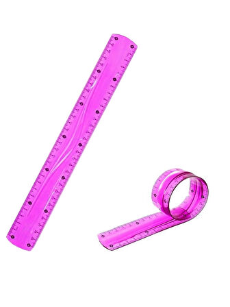 Pembe Esnek Plastik Cetvel Flexy Cetvel Kırılmayan Cetvel 30 Cm - 1 Adet